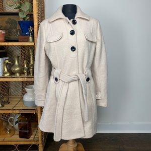 Kenneth Cole Belted Coat cream size 14